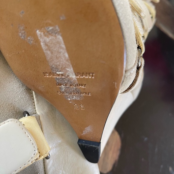 Isabel Marant NEW Scarlet Wedge Cream Boots Booties Size 36 or 6 - Picture 6 of 11